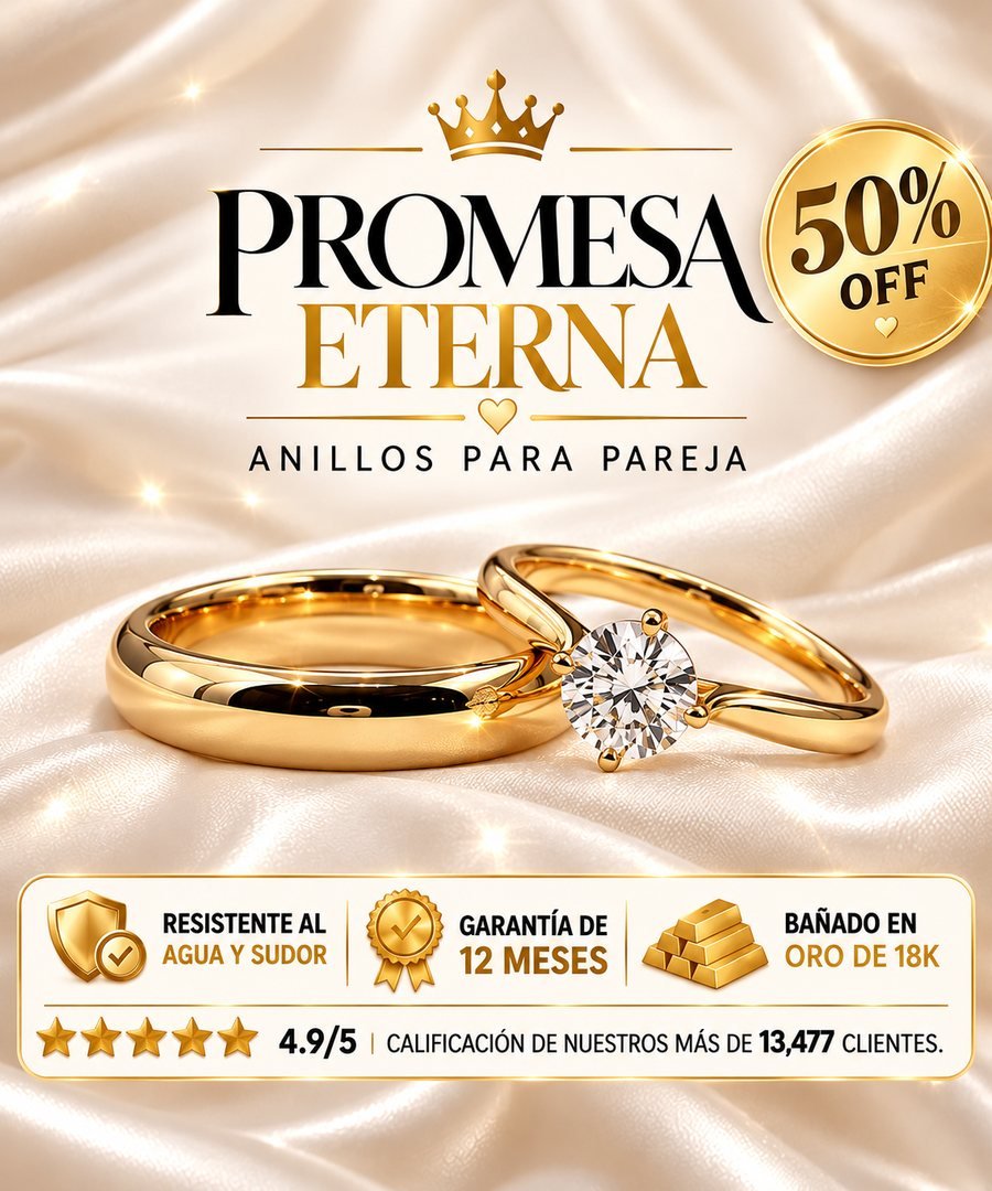 Promesa Eterna — anillos para pareja, 50% de descuento